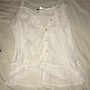 White button up tank top